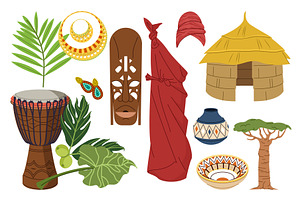 Africa Culture Set, an Object Illustration by alexdndz