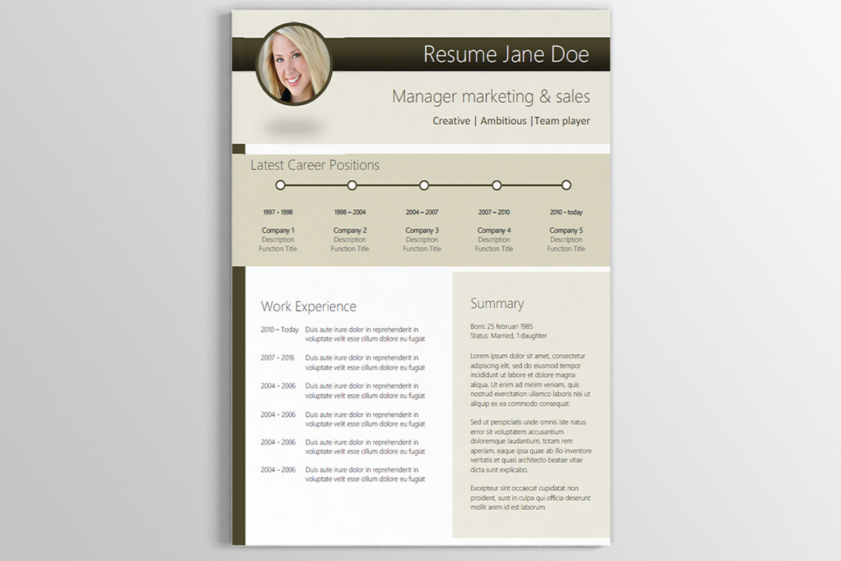 Exclusive modern Resume (CV) - gray, a Resume Template by DutchDigitalDesign (Photo 2 of 5)
