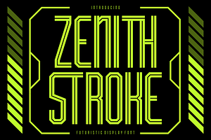 Zenith Stroke - Futuristic Display, a Font by PutraCetol Studio