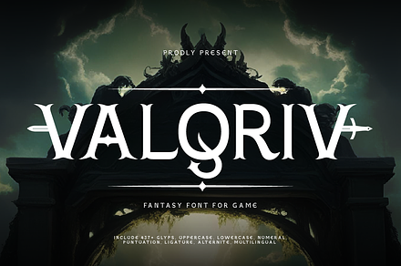 Valqriv - Fantasy Font, a Serif Font by twinstd