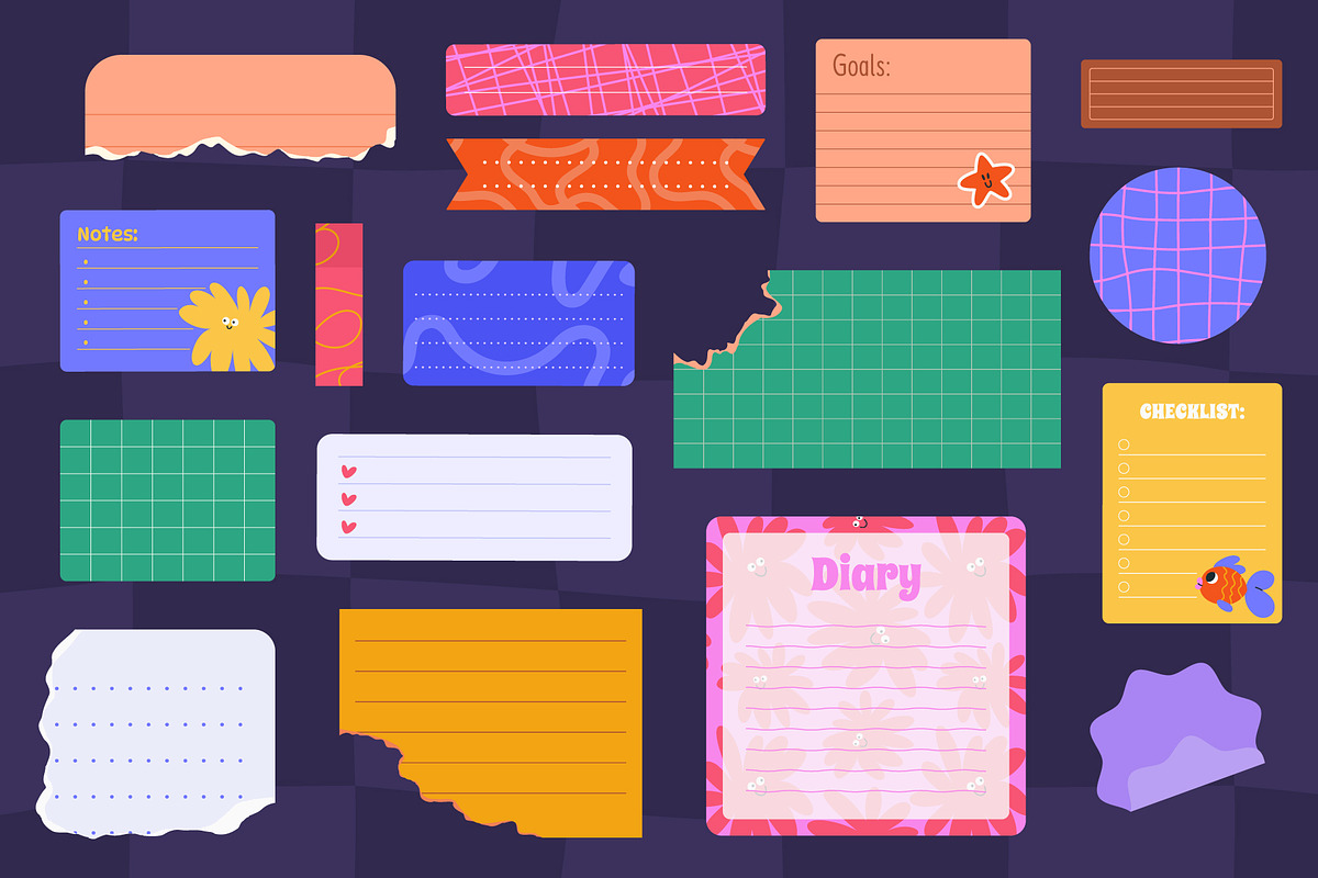 250+ Funky Digital Planner Kit, a Decorative Illustration by IuliiaSavko (Photo 18 of 22)