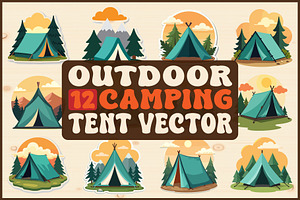 Outdoor Camping Tent Vector Pack, an Object Graphic by Designs_River
