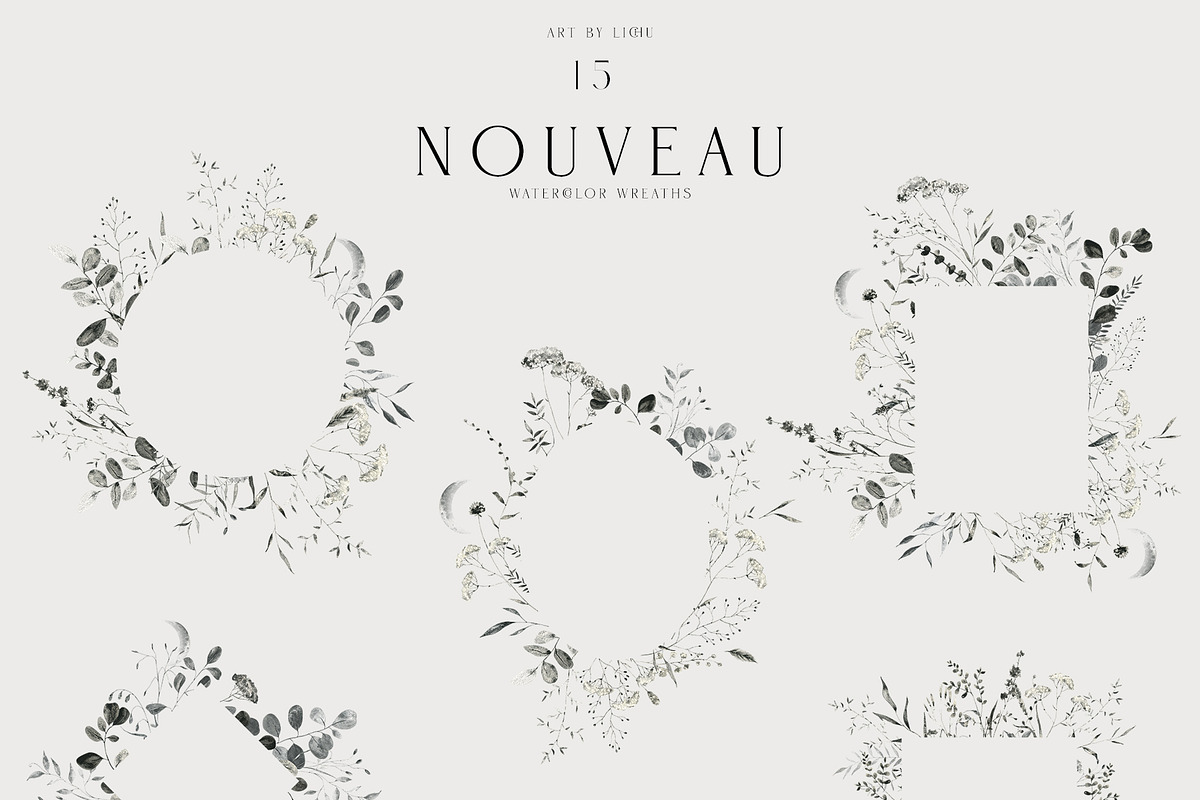 NOUVEAU watercolor floral, a Decorative Illustration by LiChu Art (Photo 5 of 12)