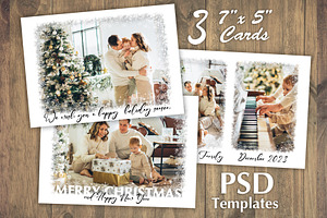 Snowy Frames PhotoCards Template PSD, a Card Template by PSD templates and Photos