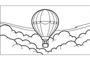 Hot Air Balloon Cloud Line Art bundl, an Illustration by Designer_Momina (Thumbnail 32 of 51)