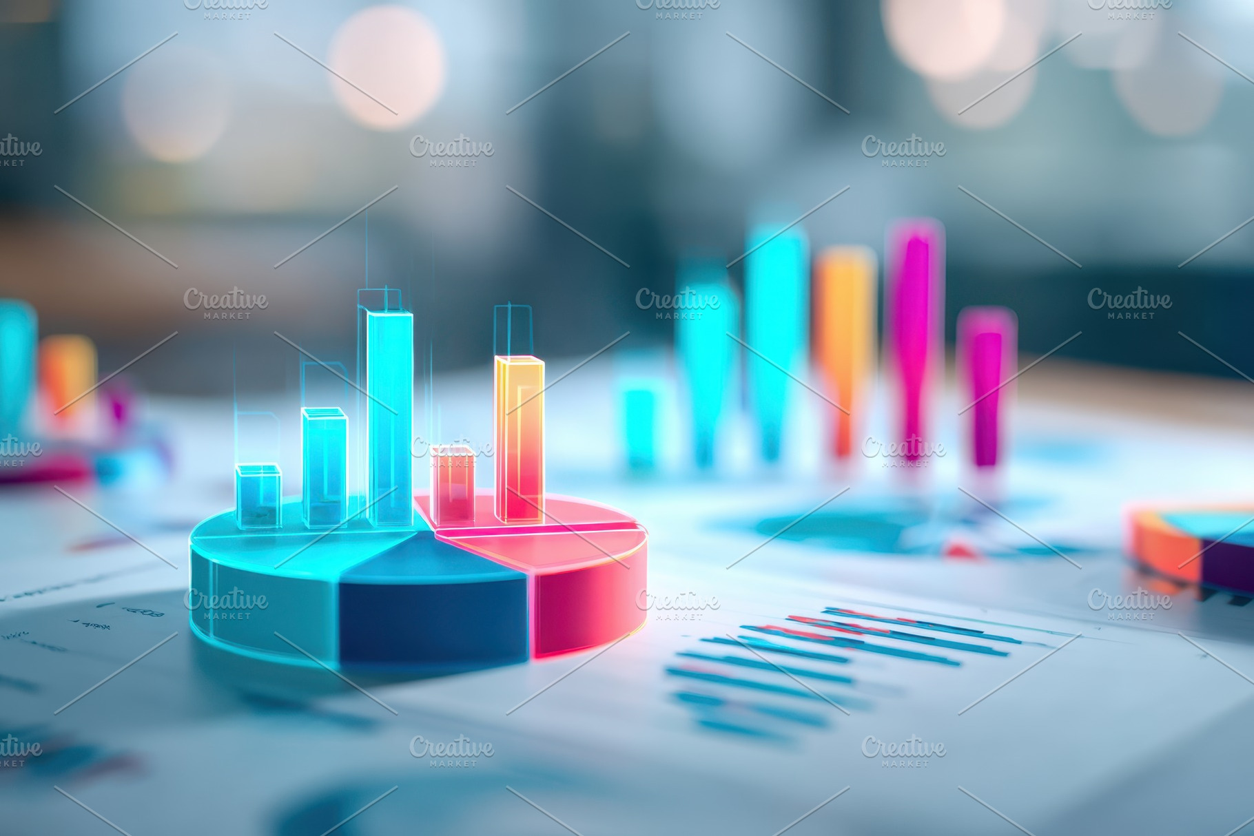 Futuristic data chart on digital display, a Business Photo by AlyaAnd