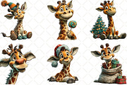 Quirky Christmas Giraffe Clipart, an Illustration by Black Bird Studio (Thumbnail 4 of 6)