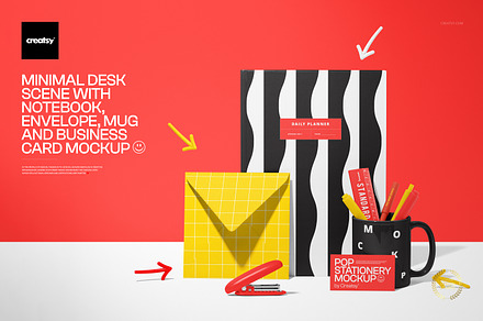 Minimal Desk Scene Mockup, a Merchandise Mockup by creatsy5