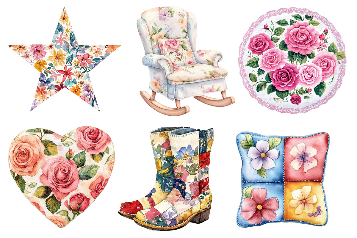 Cottage Quilts Fussy clipart, an Illustration by Designworld (Photo 5 of 6)