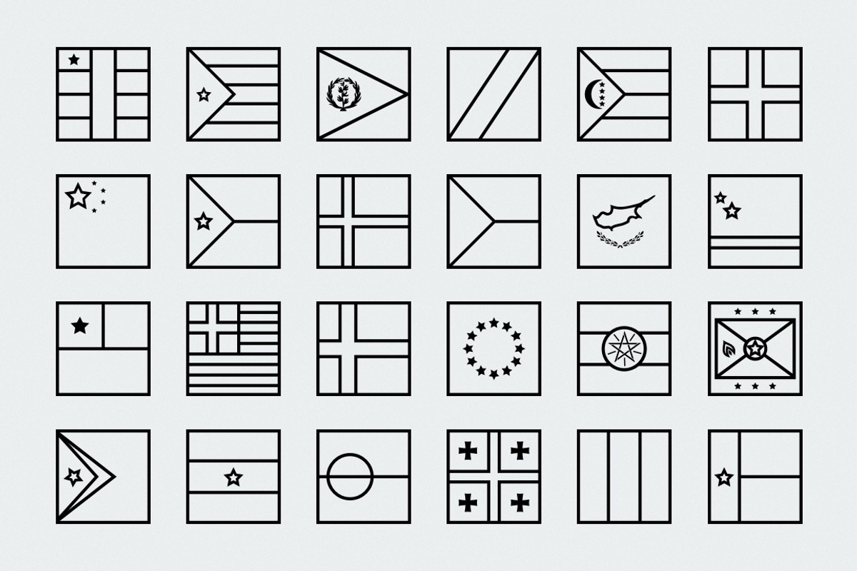 Outline square world flags, a Graphic by Xinh Studio (Photo 2 of 5)