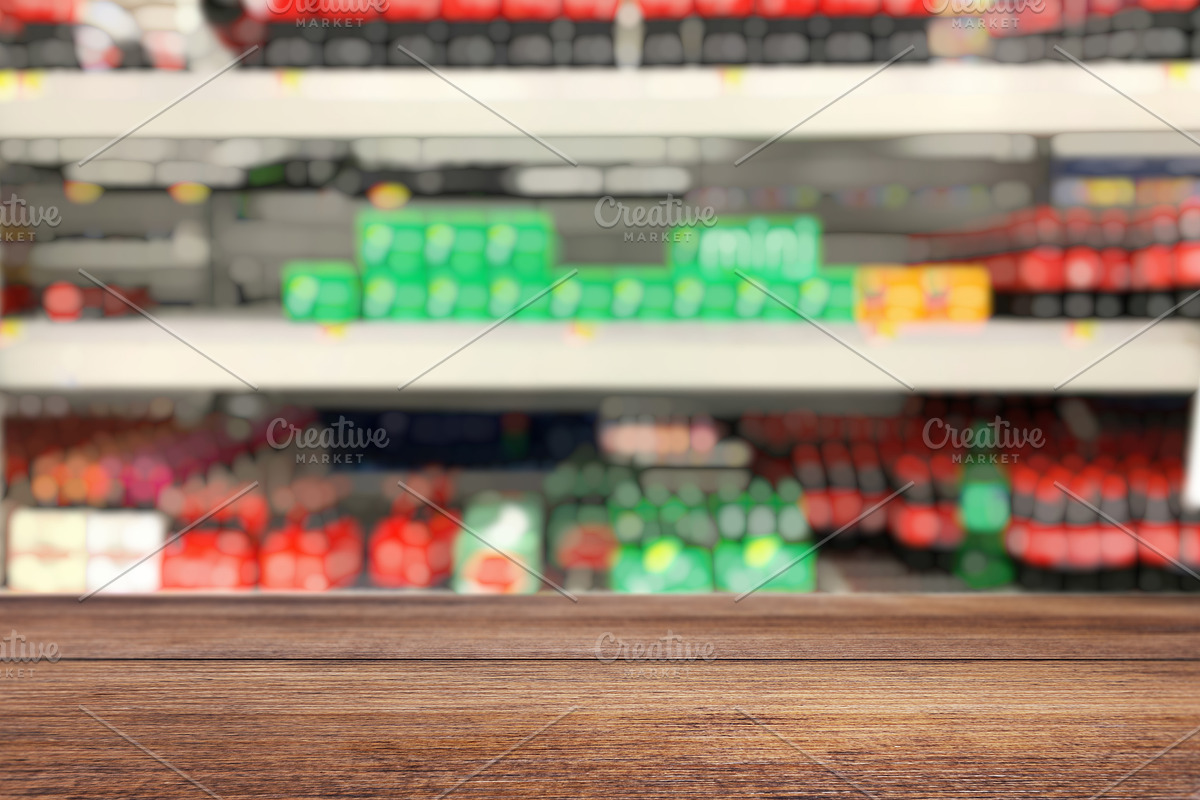 Grocery Store Shelves with Wooden Ta, a Food & Drink Photo by idea_design (Photo 6 of 10)