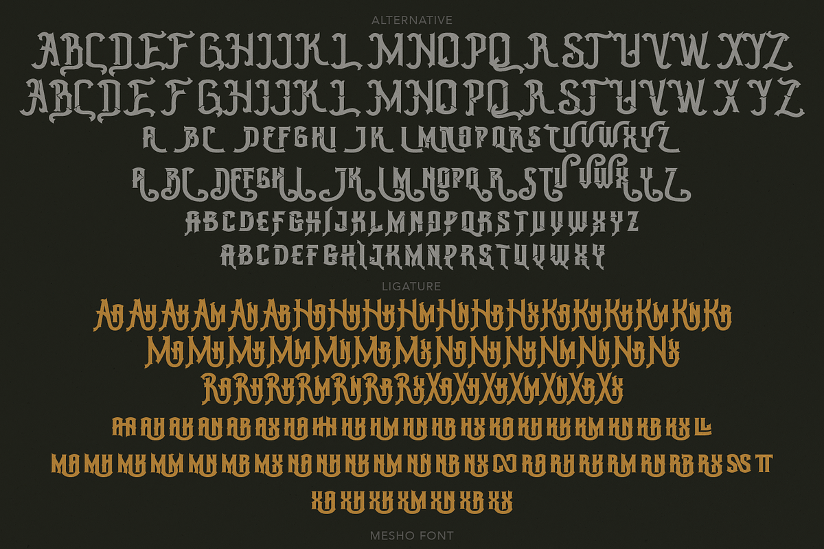 Mesho Victorian Typeface, a Serif Font by TypeClassHeroes (Photo 13 of 15)