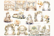 Watercolor Wedding Clipart Bundle, a Decorative Illustration by GlamArtZhanna (Thumbnail 4 of 7)
