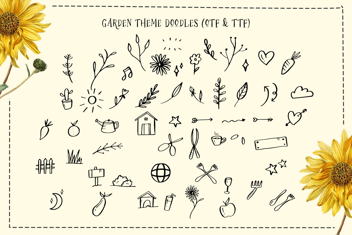 Pretty Garden Font Trio with Doodle, a Font by Letterhend Studio (Photo 3 of 12)