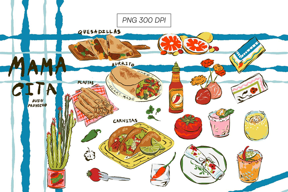 Mexican Plate Patterns and Graphic, a Food Illustration by Nansirins Studio (Photo 6 of 6)