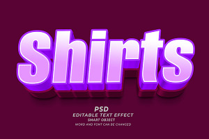 Shirts PSD 3D Editable Text Effect