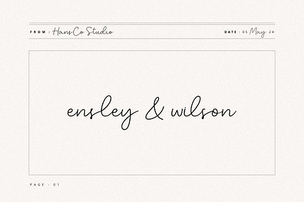 Ensley Wilson Font, a Handwritten Font by Burhan Afif