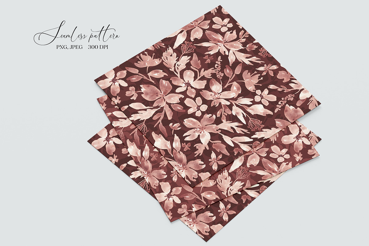 Blush Blossom Watercolor Flora Print, a Pattern Graphic by SirenaArt (Photo 13 of 16)