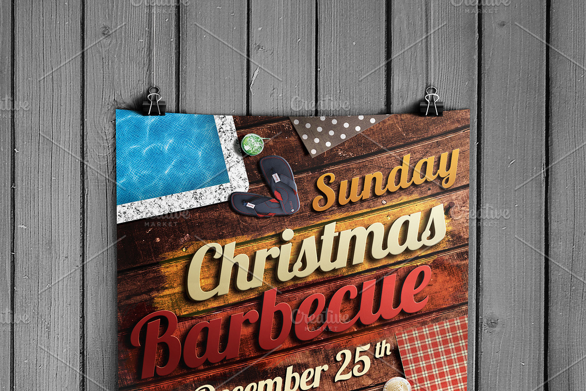Christmas BBQ Flyer, a Flyer Template by CREATIVE DUDE (Photo 3 of 3)