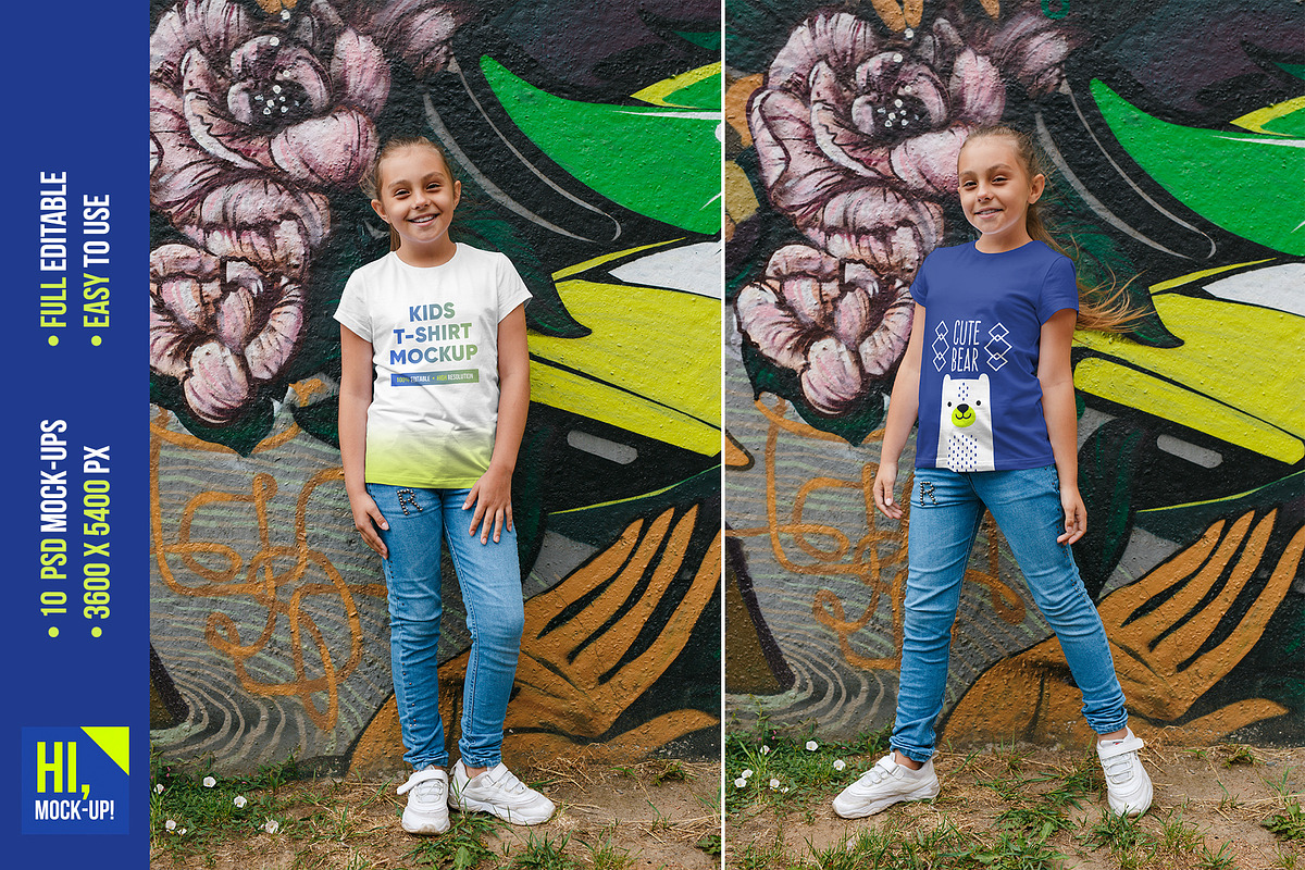 Kids Girl T-Shirt PSD Mockups Vol8, a Shirt Mockup by Hi, Mock-Up! (Photo 3 of 8)