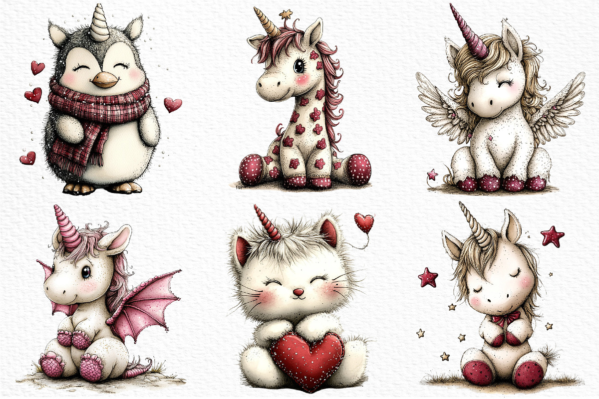 Whimsical Unicorn Day Animal Clipart, an Illustration by Craft Nest (Photo 3 of 5)