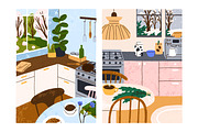 Cozy home kitchen interiors set, an Object Illustration by Good Studio (Thumbnail 2 of 3)