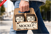 Coffee Cup Carrier Outdoor PSD, a Cups & Container Mockup by Bruno's Shop (Thumbnail 1 of 3)