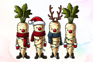 Funny Christmas Parsnips PNG, an Illustration by Sublimation Artist
