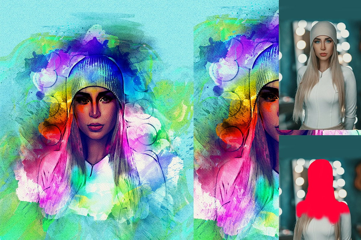 Watercolor Portrait Art, an Action Add-On by MRI STUDIO (Photo 15 of 15)