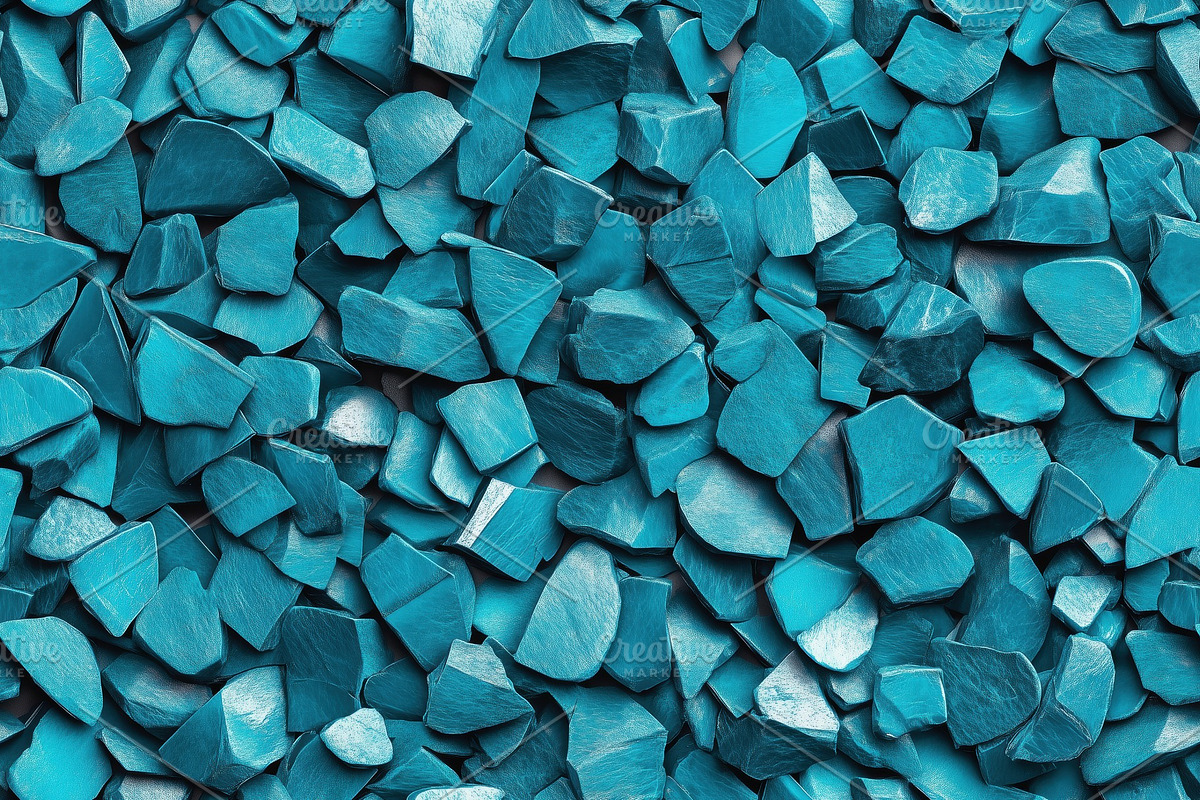 Seamless Turquoise colored stones, featuring various shapes and sizes ...