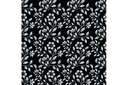 Flower pattern. Seamless black and, a Pattern Graphic by RODINA (Thumbnail 1 of 3)