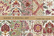 Vintage Seamless Digital Paper Set, a Pattern Graphic by Maishop (Thumbnail 1 of 4)