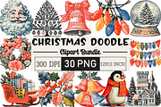 Christmas Doodle Sublimation Clipart, an Illustration by Black Bird Studio (Thumbnail 1 of 6)