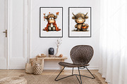 Whimsical Autumn Highland Cow PNG, a Seasonal Illustration by Canvas Craft (Thumbnail 7 of 10)