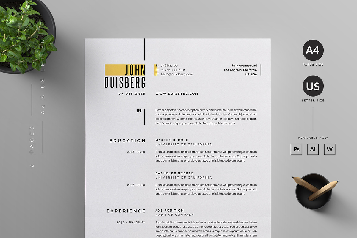 Resume/CV, a Resume Template by Reuix Studio (Photo 1 of 5)