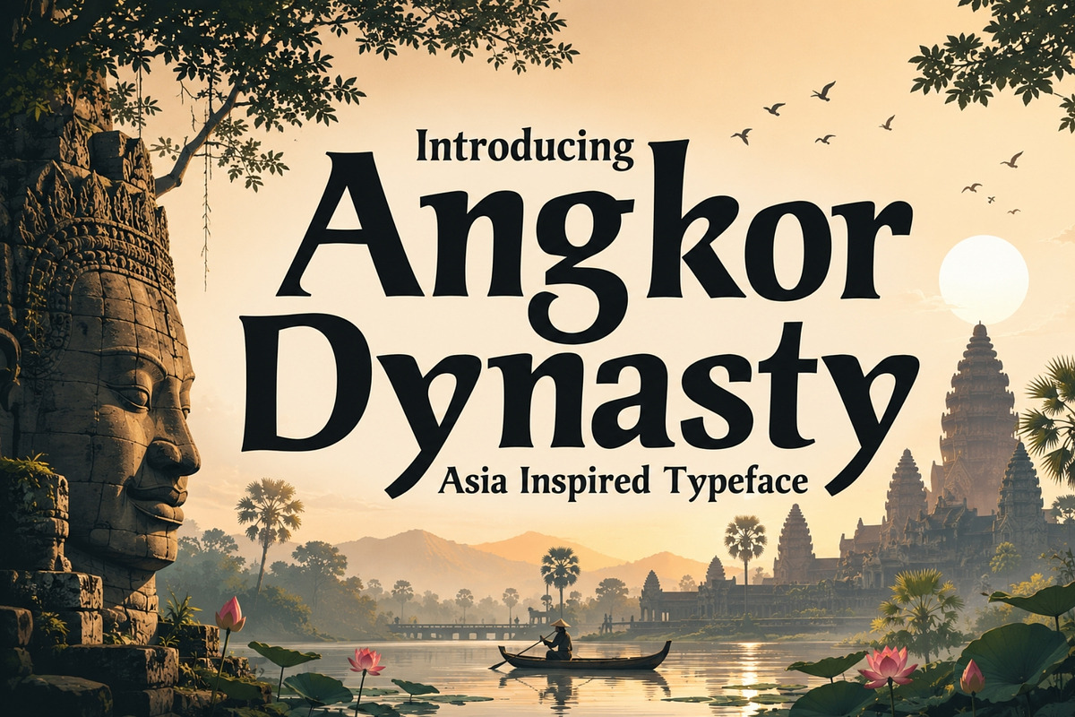 Angkor Dynasty - Asian Inspired Font, a Sans Serif Font by HipFonts (Photo 1 of 12)