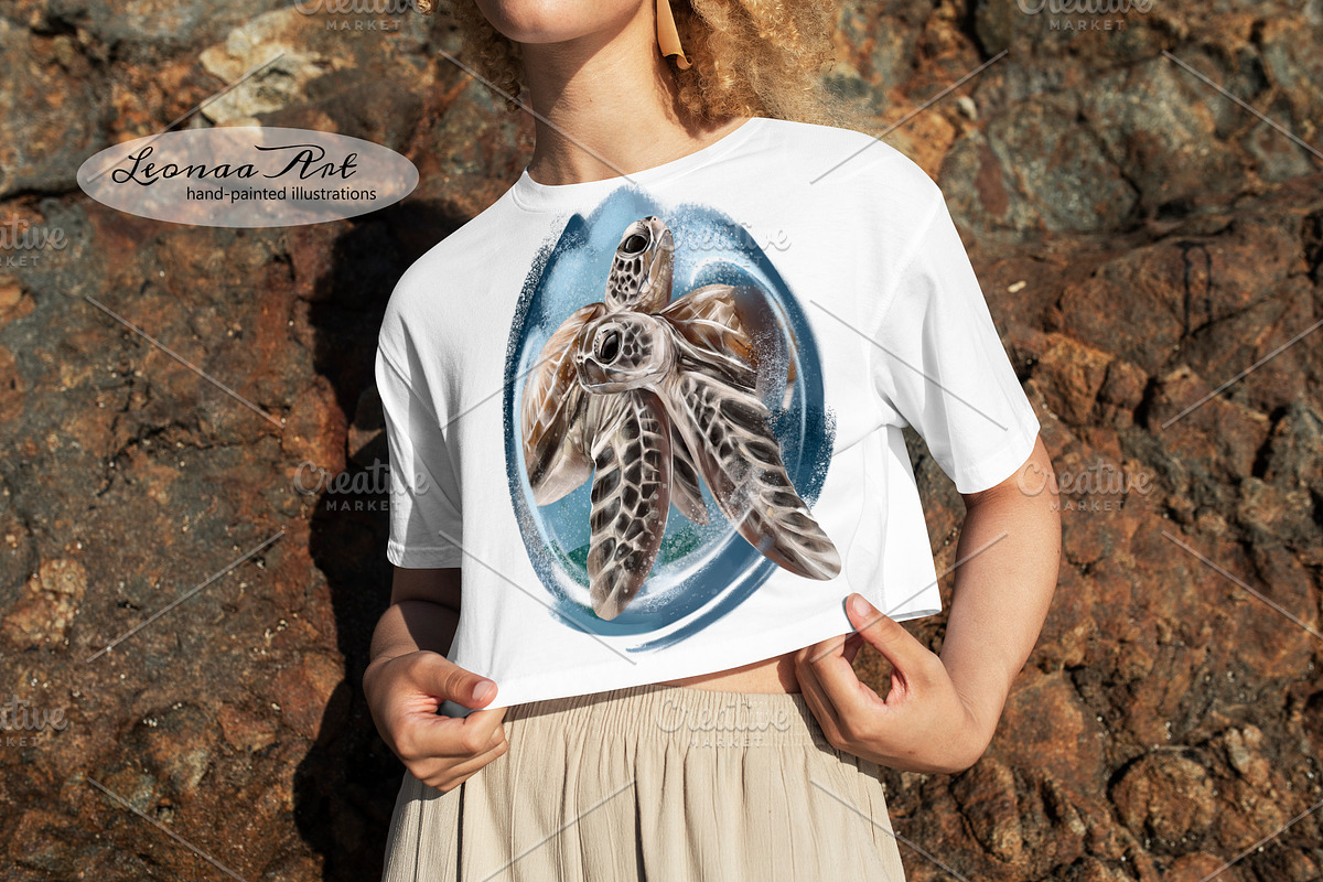 Sea Turtles Hand-drawn Illustration, an Animal Illustration by Leonaa art (Photo 5 of 7)