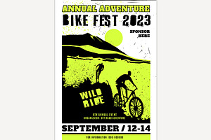 Offroad freestyle poster. Mountain, a Transportation Illustration by Anna's Shop