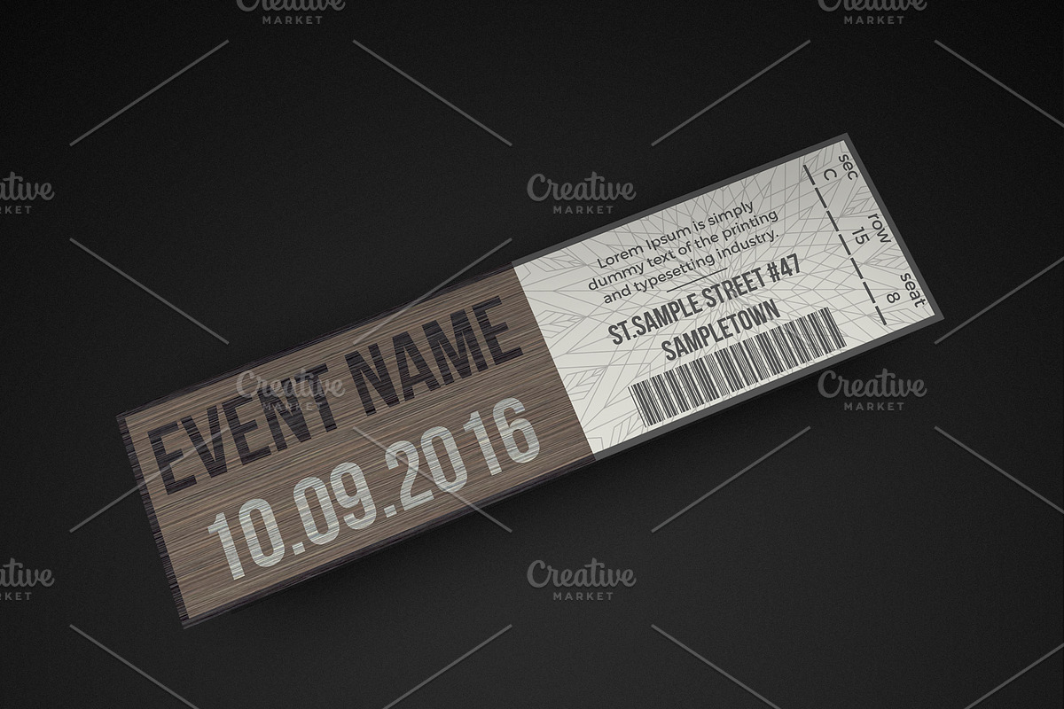 Multipurpose Stylish Event Ticket, an Invitation Template by Konakchiev (Photo 2 of 3)