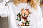 Whimsical Christmas Bear Clipart PNG, a Seasonal Illustration by Canvas Craft (Thumbnail 5 of 10)