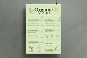 Organic Food Menu Template, a Flyer Template by MightyDesign