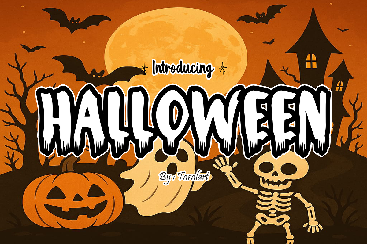 HALLOWEEN - Spooky Dripping Font, a Sans Serif Font by KiddoGlyphs Studio (Photo 1 of 3)