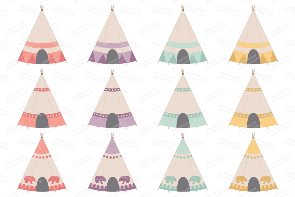 Vintage Tribal ClipArt & Vectors, an Illustration by Amanda Ilkov (Photo 3 of 4)
