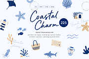 Coastal Charm | Vector Icons Set, a Decorative Illustration by Nutalin Art (Thumbnail 1 of 16)