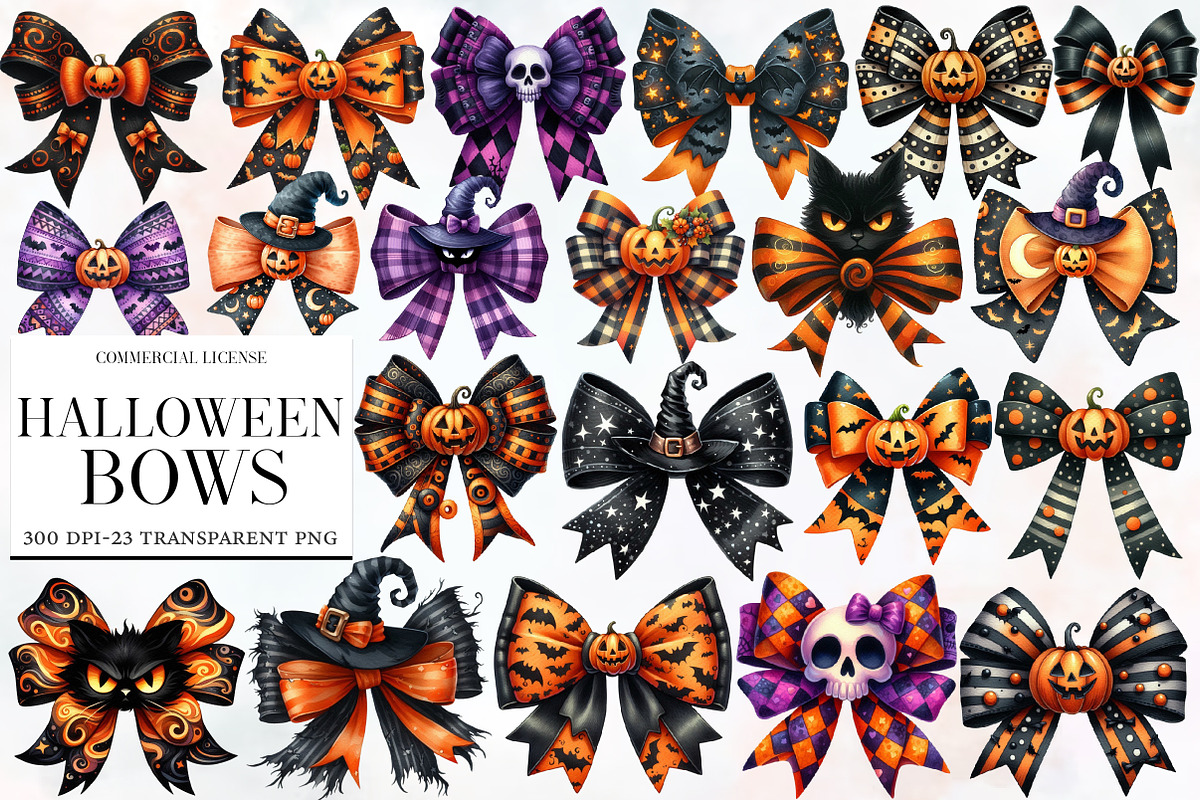 Halloween Bows Clipart, an Illustration by Designworld (Photo 1 of 6)
