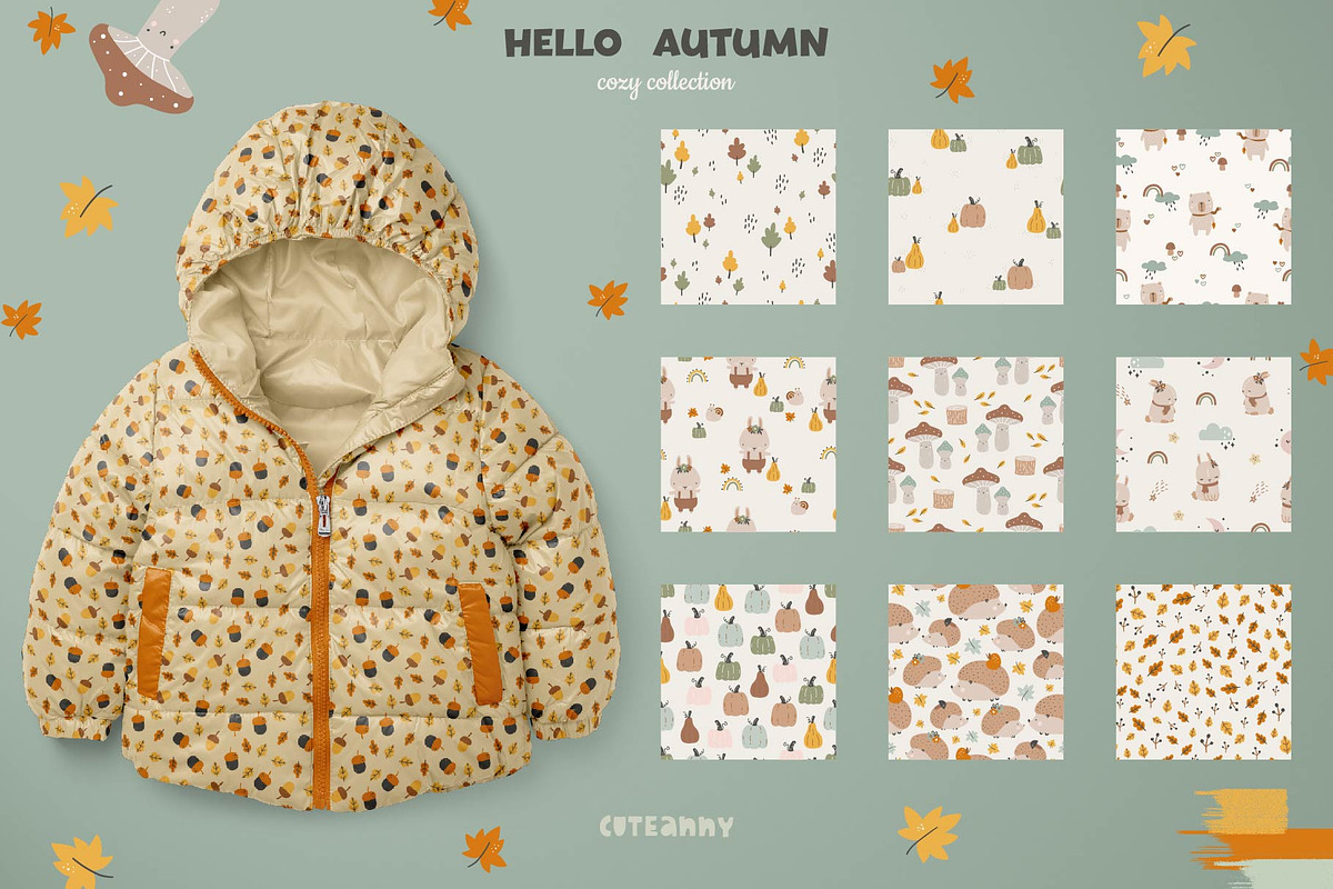 Hello autumn kids graphic collection, a Pattern Graphic by Cuteanny Design (Photo 7 of 10)