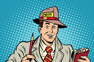 journalist interviews press media, a Finance Illustration by studiostoks