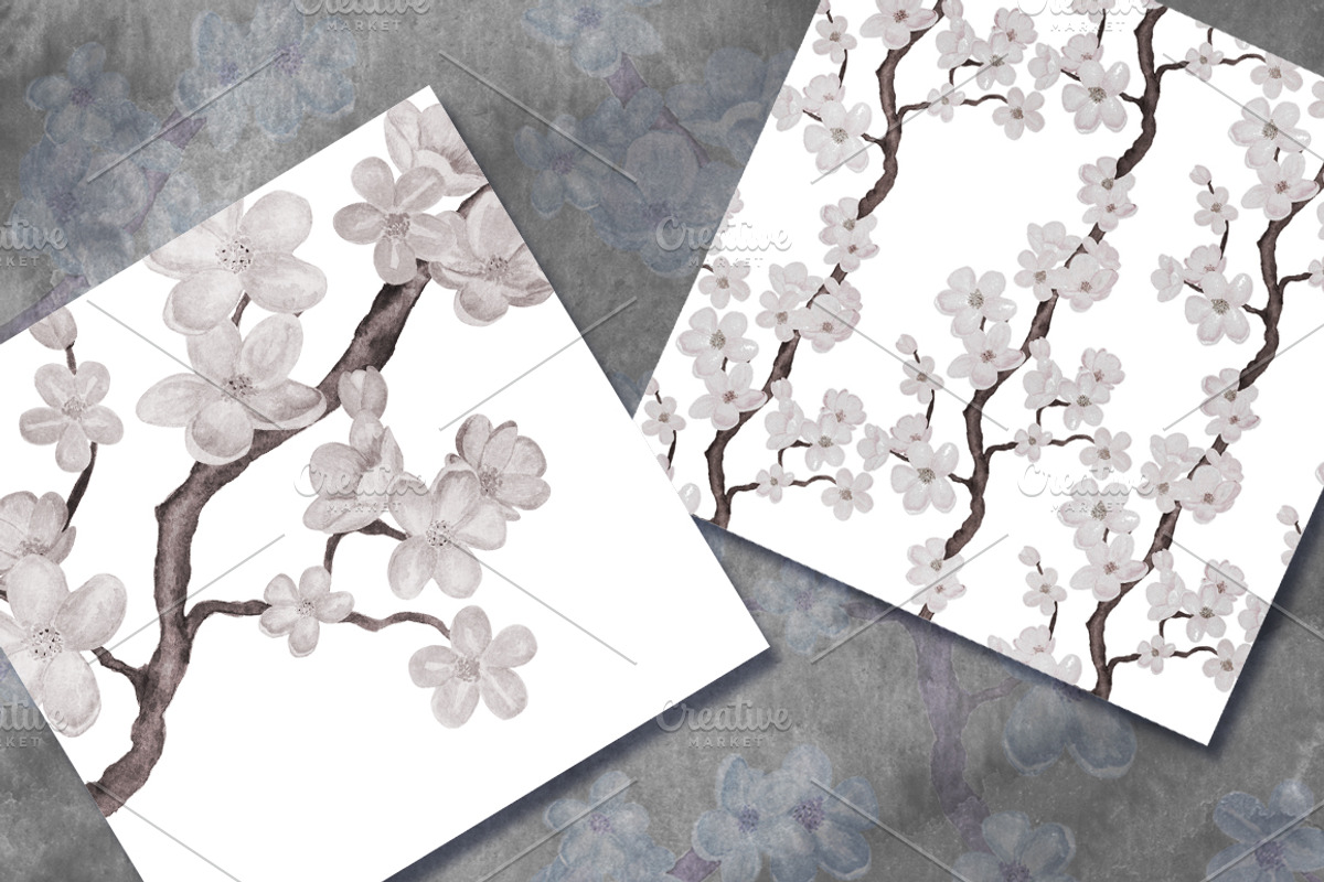 Watercolor cherry blossom, an Illustration by Color_Brush (Photo 5 of 5)
