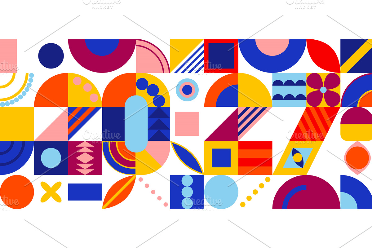 2027 New Year design with abstract, a Seasonal Illustration by sceptical cactus