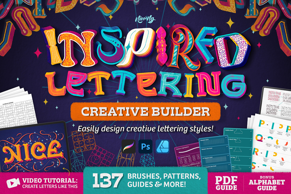 Inspired Lettering Creative Builder, a Brush Add-On by Nico-Ng (Photo 1 of 23)
